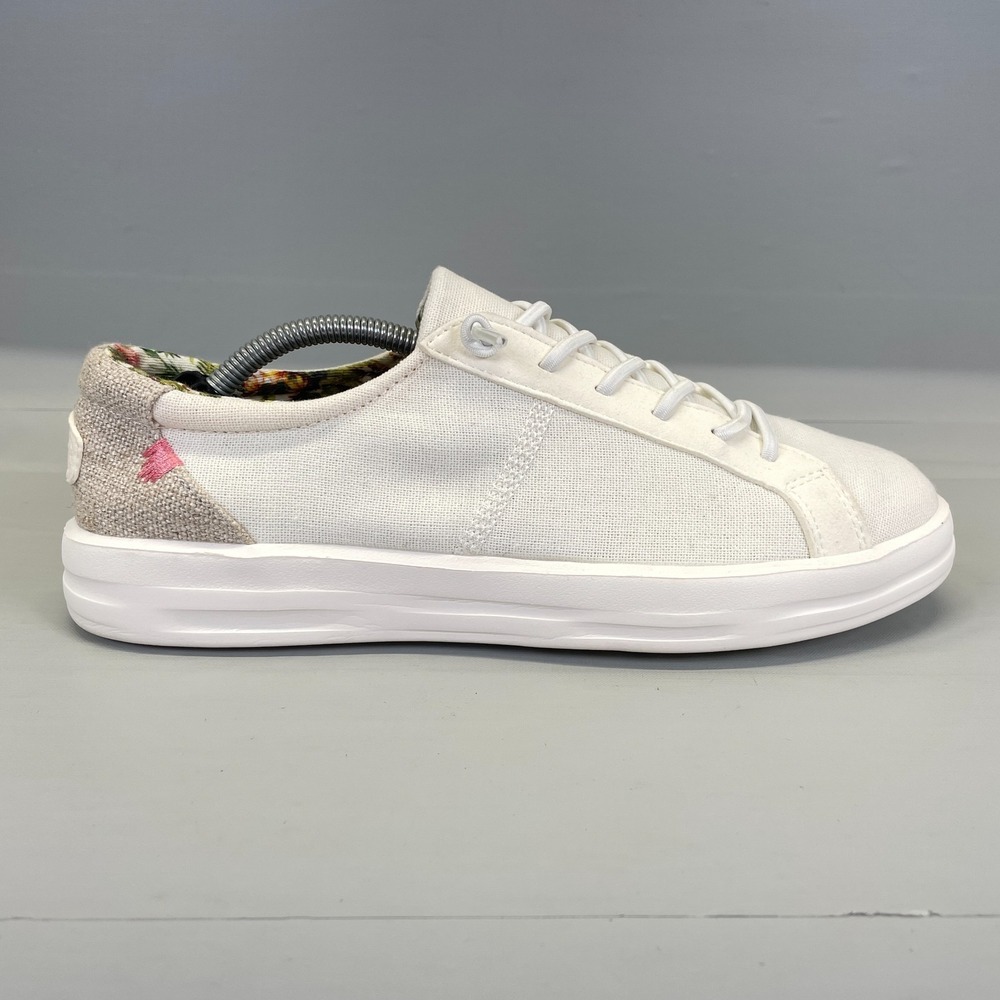 Hey Dude Karina Shoes Womens Size 9 Coconut White Canvas Slip On Casual Sneakers